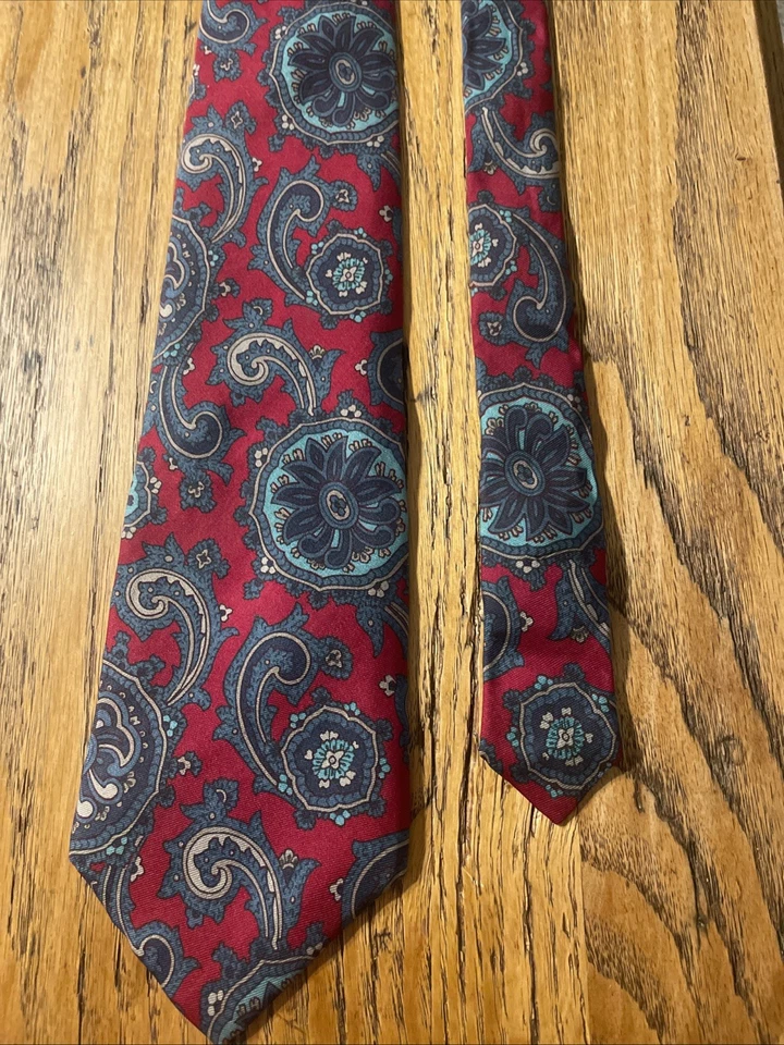 Corbata vintage usada en excelente estado Bert Pulitzer seda foulard cachemira para hombre EE. UU. Foto 4 de 4