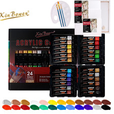 32PC Acrylic Paint Set of Paintbrushes, 4 Canvas & Palette –Professional Art Kit