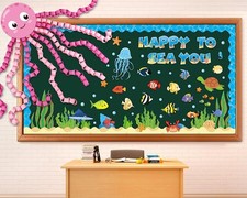 Justforjoyful 93 Pcs Sea Animal Bulletin Board Summer Classroom Decoration Un...