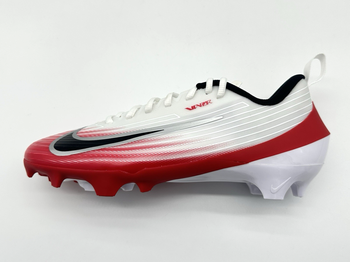 NEW Nike Vapor Speed 3 Football Cleats FB3303-102 Size 8.5 White Red Nike Air Vapor Speed 3 Football Cleats White University Red  main image 2