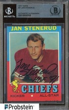 Jan Stenerud HOF Signed 1971 Topps Football #61 Chiefs BGS BAS AUTO