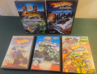 Hot Wheels Lot of 5 DVD Acceleracers 1 & 2 World Race Monster Jam