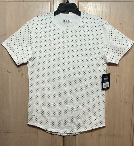 BYLT  Premium Basics Drop Cut Short Sleeve Lux White T-Shirt Men's Medium *NEW*