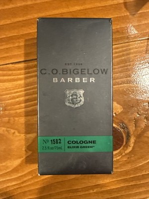 C.O. Bigelow Barber No. 1582 Cologne Elixir Green 2.5 fl oz Men's  New in Box