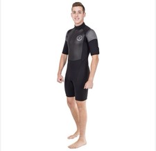 Navigator Shorty Wetsuit Men  s M Gray Surf Swim Beach Neoprene Nylon