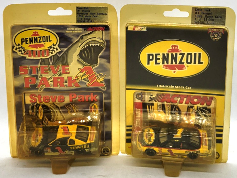 1998 Steve Park #1 Pennzoil + 1999 Homestead Miami Speedway 1:64 Action