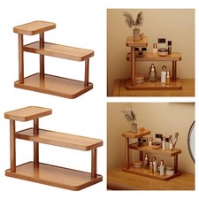 Tabletop Display Shelf Wooden Perfume Holder Cosmetic Organizer Multifunctional