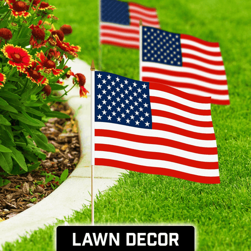 30 Pack Handheld American USA Stick Flags 12x18 In Printed 150D - Picture 3 of 9