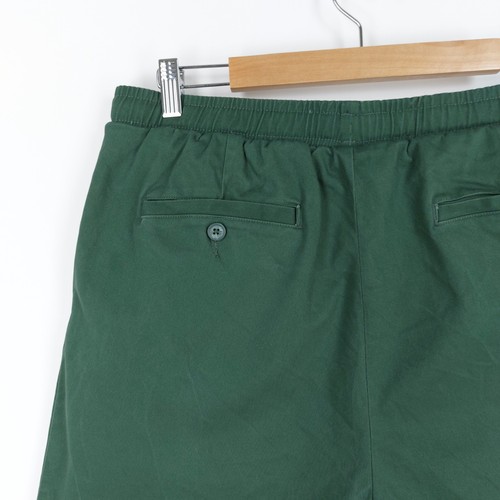 Pantaloncini chino uomo folk taglia grande verde cotone elasticizzato coulisse tasche - Foto 8 di 8
