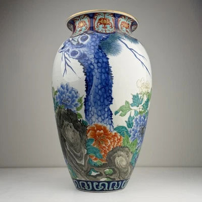 陶瓷多色日本古董花瓶| eBay