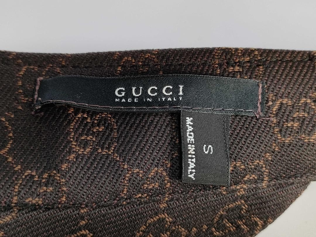 GUCCI GG Canvas Sun Visor Brown Logo Metal Plate Adjustable  display picture 3