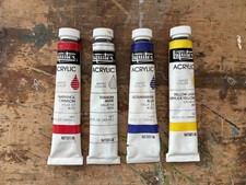 Liquitex Acrylic Paint Lot Mix. .50 Fl. Oz. Red, Yellow, Blue, White