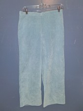 Alfred Dunner Women's Light Blue Corduroy Straight Leg Elastic Waist Pants