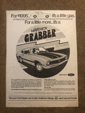 Vintage Rare Maverick Grabber Ford Car Automobile Newspaper Ad 0c25
