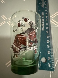 Wine Tasting Glass, green tinted, larger than typical shot glass