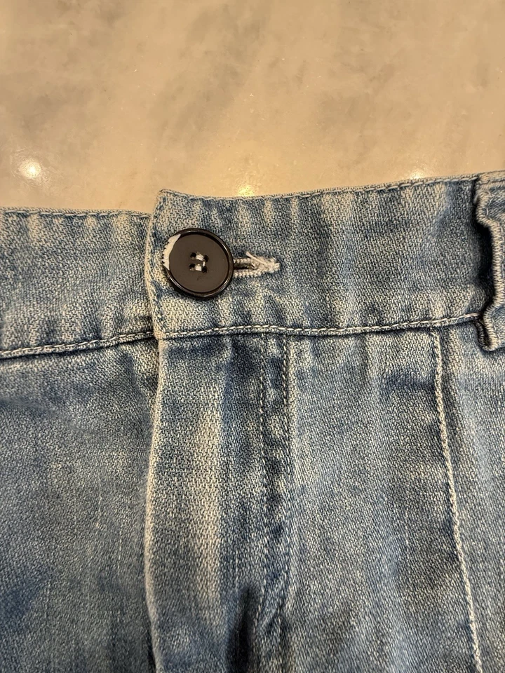 Lacoste Denim Skirt Womens 36 A-line Green Alligator Zipper Made In France Small - Image 3 of 4