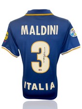 PAOLO MALDINI SIGNED ITALY EURO 1996 HOME SHIRT (ACG CERT AG17396)