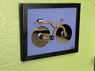 Original Modern Art -  Framed Sculpture of a Bicycle 