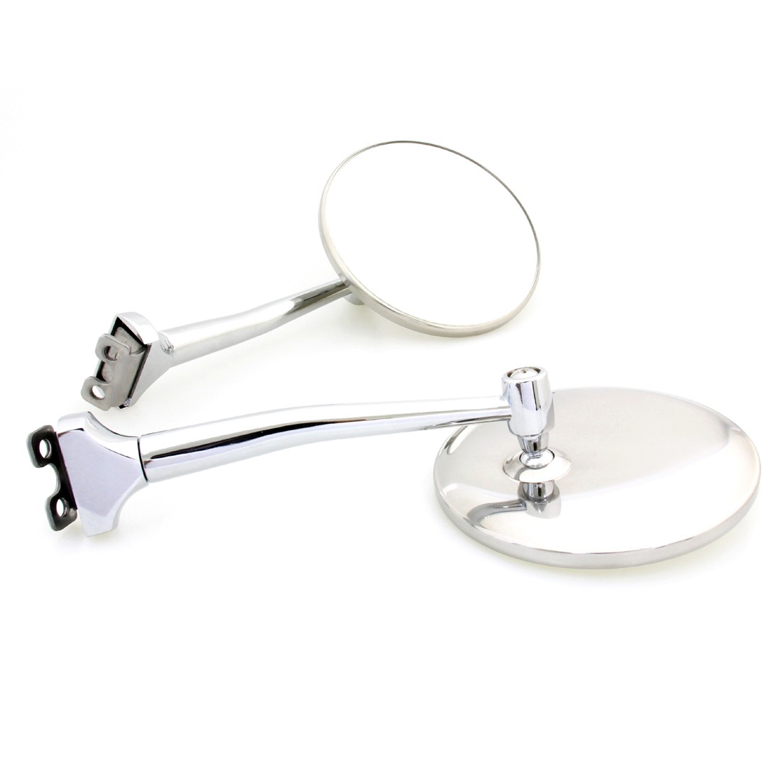 CHROME CLAMP MIRRORS L/R 2 Pcs. FIT FORD DELUXE F-SERIES F-3 F-100 TRUCK 1937-52