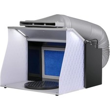 Airbrush Spray Booth, Portable Hobby Airbrush Paint Spray Booth Kit 4 LED Light