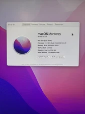 Apple Macbook Mini Late 2014 Core i5 2.6 GHz, 8 GB Monterey Version 1Tb Ssd