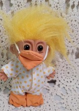 RUSS My Lucky Duck Costume Troll Doll. Yellow Hair. Brown Eyes. Duck Costume.