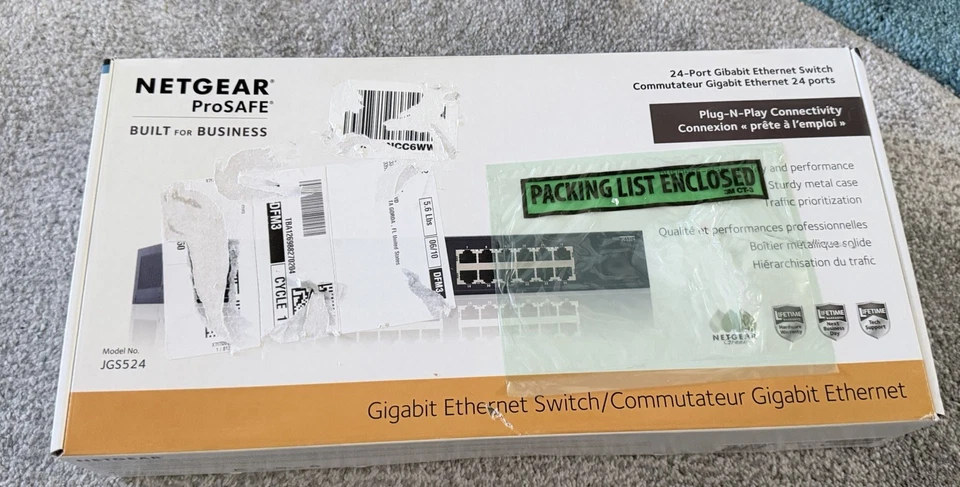 New Sealed NETGEAR 24-Port Gigabit Ethernet Unmanaged Switch (JGS524NA) - Image 4 of 4