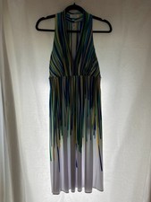 Calvin Klein Multicolor Striped Sleeveless Knee Length A-Line Dress Size 4