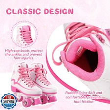 METROLLER Classic Roller Skates Girls Ages 8-12 Women's Quad Skates with Ligh...