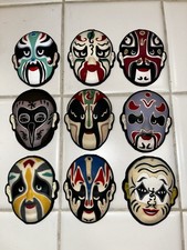 9 Small Rubber Chinese Peking Opera Masks