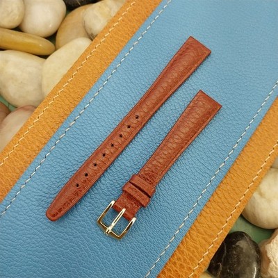 13mm Hirsch Arizona Brown Tapered Leather Unused nos Vintage Watch Band