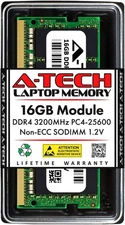 A-Tech 16GB DDR4 3200MHz SODIMM Memory Module PC4-25600