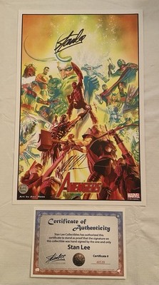 Avengers Alex Ross Print Signed by Stan Lee w/ COA & Alex Ross Only 200!! Marvel