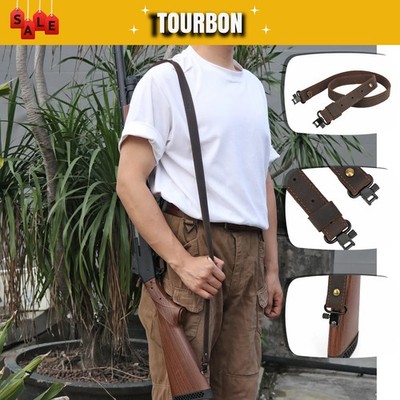 TOURBON Leder Gewehrriemen Flinten Ruger Marlin Rifle Sling mit 2 Riemenwirbel