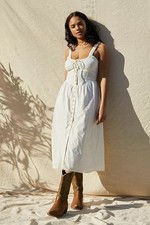 Urban Outfitters Button Down Midi Dress Cream Size XS