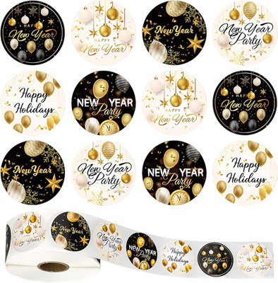 500 pcs Aufkleber Silvester,Happy New Year 2026,Neues Frohes Neujahr Sticker Sti