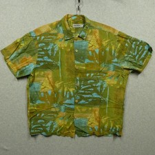 Jams World Shirt Mens XL Fern Patch All over Print Beach Party Tropical Hawaiian