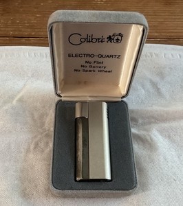 Colibri Electro Quartz Lighter Silver Tone in Original Box Vintage