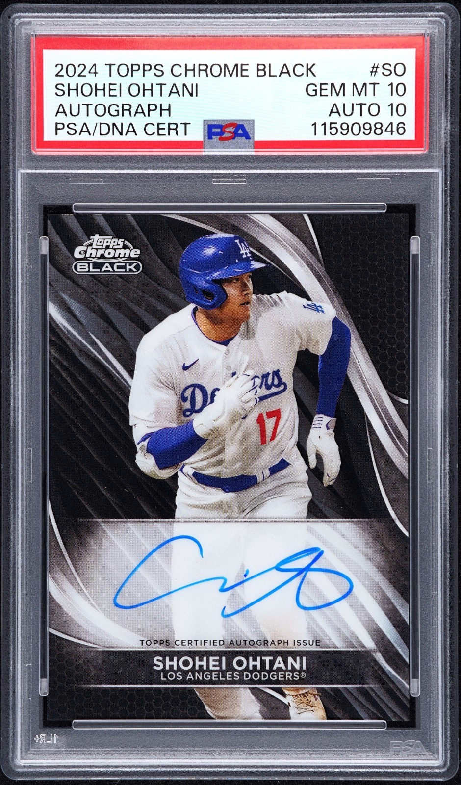 2022 Topps Chrome Black Shohei Ohtani Autograph #SO PSA 10 Auto 10