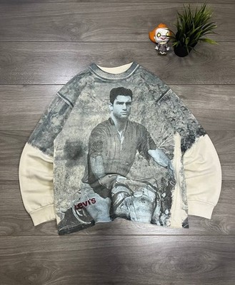 Levi s Vintage Nick Kamen Sweatshirt Full Print '90s Made In Italy   