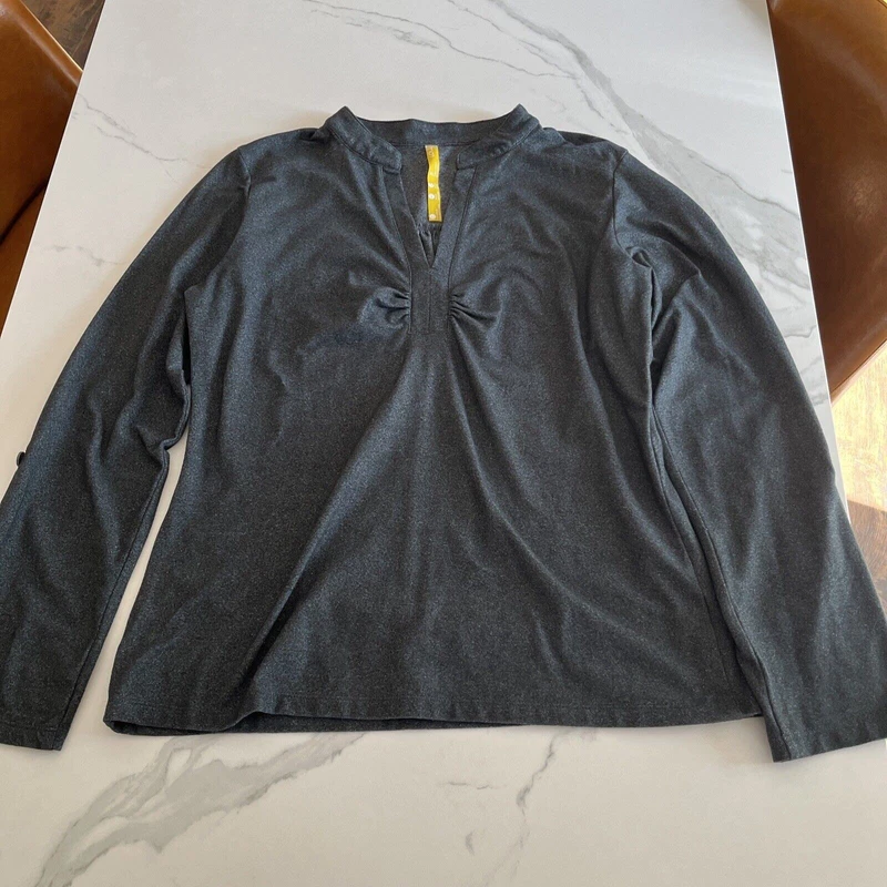 lole v-neck long sleeve activewear stretch upf 50+ shirt