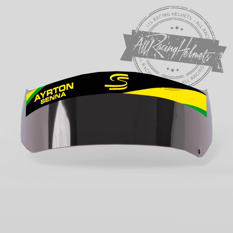 Ayrton Senna F1 Helmet Visor Sticker Decal Strip Custom Set Printed HQ Vinyl - Image 2 of 2