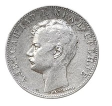 Serbia 2 Dinara 1897 Alexander I Silver Coin