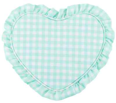 $108 NEW Stoney Clover Lane PICNIC RUFLE HEART POUCH Mint Chip Green Gingham 