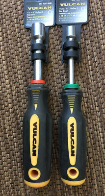 2 Vulcan nut drivers 11/32  and 1/2  861-8506 860-9885 New Cushion Grip
