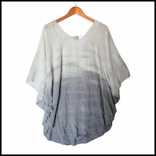 Michael Stars Los Angeles Green Tie Dye Poncho Kaftan Swim Cover Up One Size