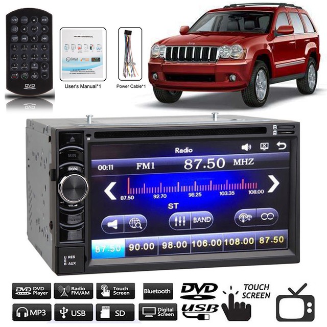 For Jeep Car Stereo InDash DVD/CD/AM/FM BT Receiver w/ 6.2