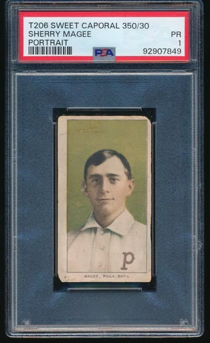 1909-11 T206 Sherry Magee Portrait Sweet Caporal Series 350 PSA 1 PR