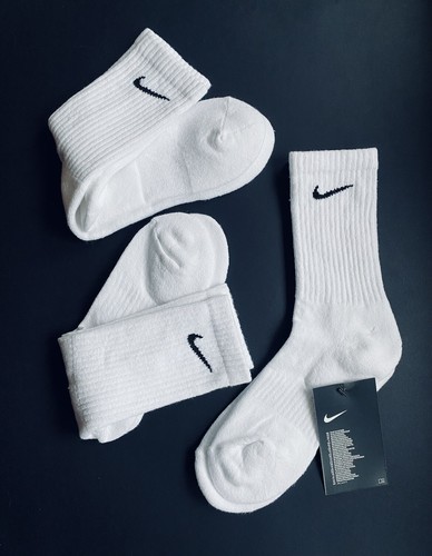 Nike Everyday White Cushioned Cotton 1 Pair Socks Junior Children Woman Kids - Picture 3 of 10