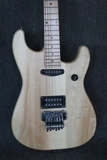Unfinished ST Electric Guitar Natural Body FR Bridge Maple Fretboard Chrome Part